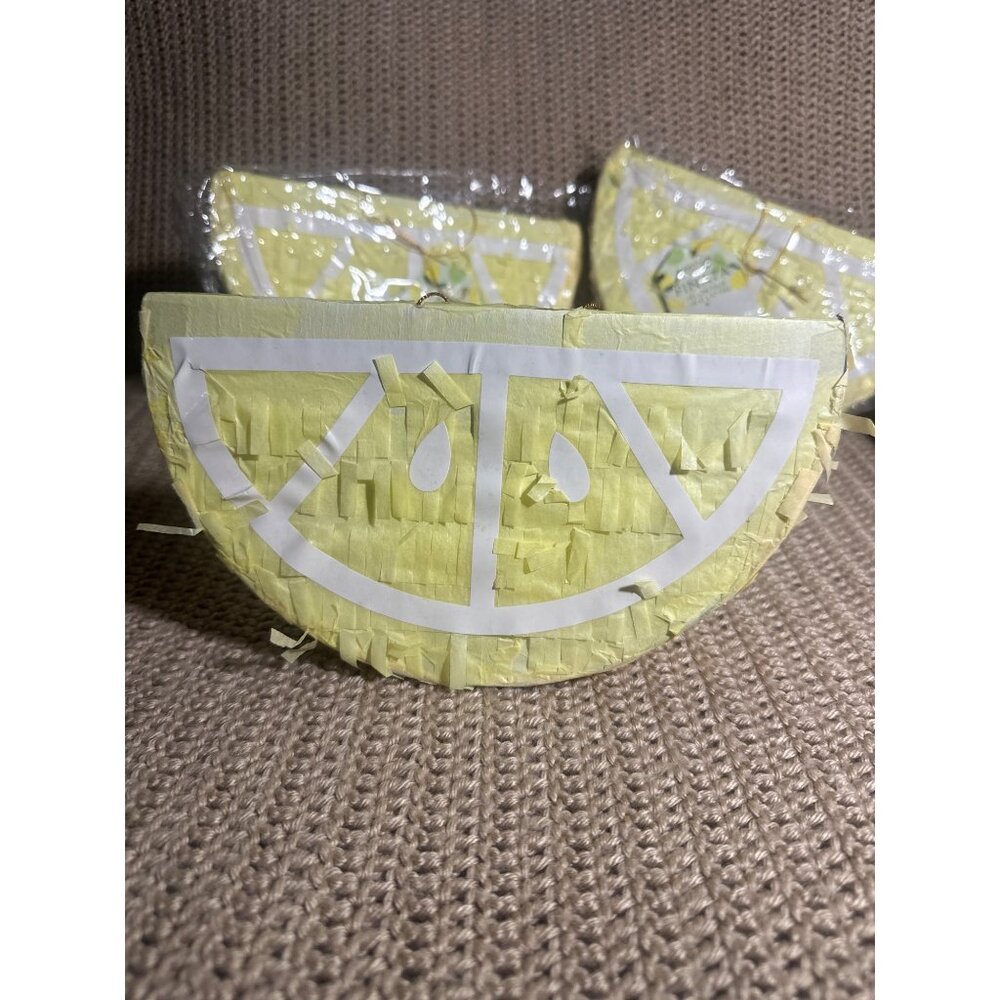 Ginger Ray Yellow Lemon Wedge Slice Pinata To Fill Candy Party Decoration 3 Pack - Picture 3 of 7